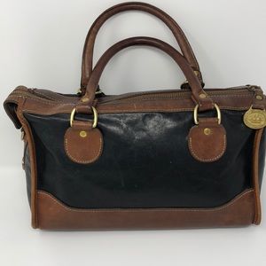 Brahmin Vintage Smooth Leather Satchel Bag Black